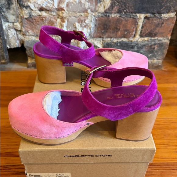 New in box! Charlotte Stone Maud Sandals in Flamingo Azalea size 8 - Picture 6 of 8